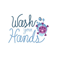 Obraz premium wash your hands, hands wash with soap