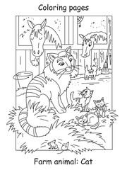 Fototapeta premium Coloring cat vector