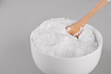 Beauty and fashion concept with spa set on light gray background