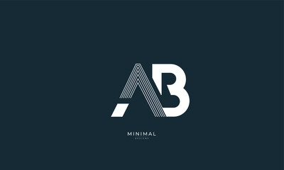 Alphabet letter icon logo AB