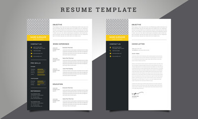 Resume / CV Template with Cover Letter Design