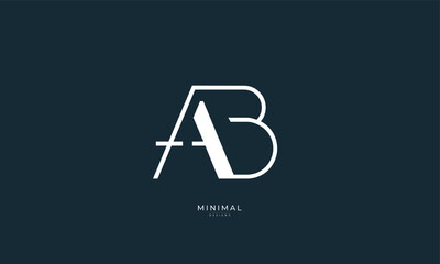 Alphabet letter icon logo AB
