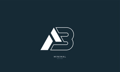 Alphabet letter icon logo AB