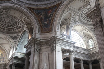 Fototapeta na wymiar Interiors of the Pantheon in Paris, France