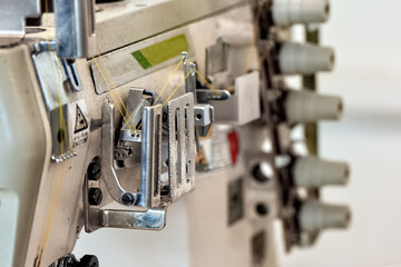 Sewing machine on textile production