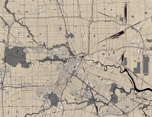 map of the city of Houston, Texas, USA