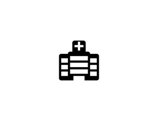 Hospital Building vector icon. Isolated Medical Building illustration