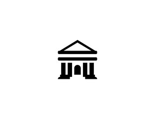 Classical building vector icon. Isolated Government, Department House illustration