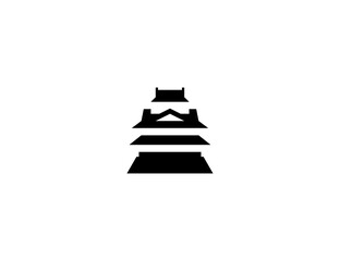 Japanese castle vector icon. Isolated castle building illustration