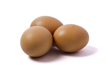 Brown Egg Isolated on White Background.