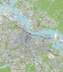 map of the city of Amsterdam, Netherlands