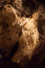 Underground cave with light and darkness