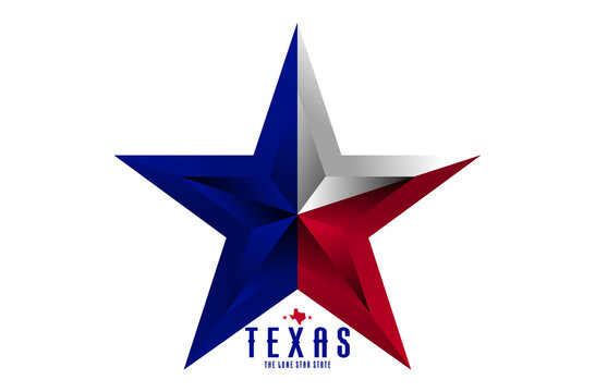 Texas star with nickname The Lone Star State, Vector EPS 10.	