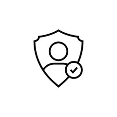 User protection icon. Privacy symbol concept isolated on white background. Vector illustration