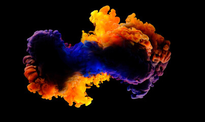 Color paint drops in water, luxury colors.
