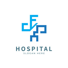 Obraz premium Health logo with initial letter E Y, Y E, E Y logo designs concept. Medical health-care logo designs template.