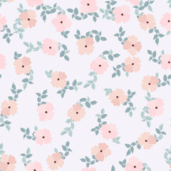 Amazing seamless floral pattern with bright colorful small flowers. Folk style millefleurs. Plant background for textile, wallpaper, pattern fills, covers, surface, print, wrap, scrapbooking,decoupage