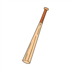wooden baseball bat on white background. vector illustration. Close up.