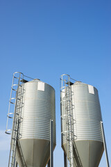 Metal tanks in a farm