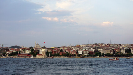 Fototapeta na wymiar Watching Istanbul from the Passenger Ferry