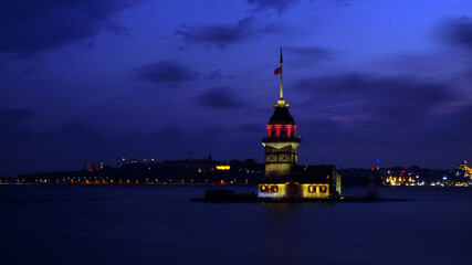 Maiden's tower in the evening, symbol of Istanbul