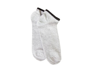 Pair of gray socks isolated on white background