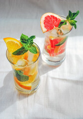 Refreshing drinks on a summer day.