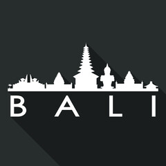 Bali Flat Icon Skyline Silhouette Design City Vector Art Famous Buildings.