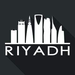 Riyadh Flat Icon Skyline Silhouette Design City Vector Art Famous Buildings.