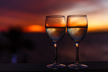 A glass of red wine