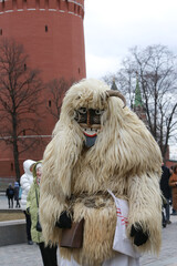 Moscow Maslenitsa Festival 2020. Traditional national celebration in folk style. Slavic tradition....