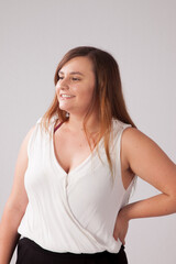 Fototapeta premium Happy Caucasian woman with a smile