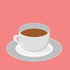 Ceramic Cup of Hot Cocoa Tea Coffee with Saucer Serving Breakfast Lunch Dinner