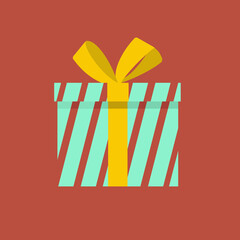 Red Striped Mint Gift with Gold Bow for Holiday Decorations present