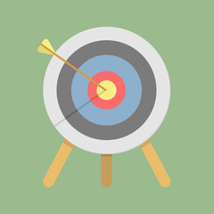 archery competition target with an arrow that hit the center