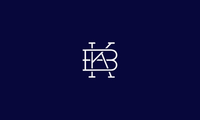 Alphabet letter icon logo KB or BK