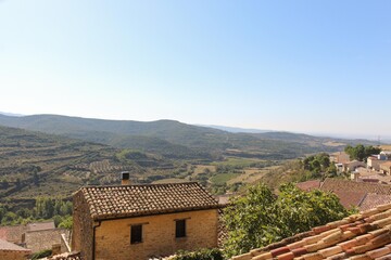 Panoramic view from the church of San Martín de Unx in Navarra