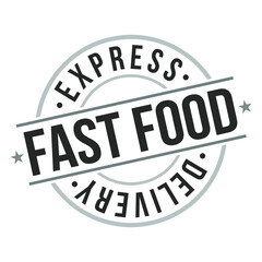 Fast Food Express Delivery Icon Stamp Design Vector Art.