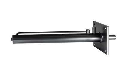 Black hydraulic cylinder pump on white background isolated