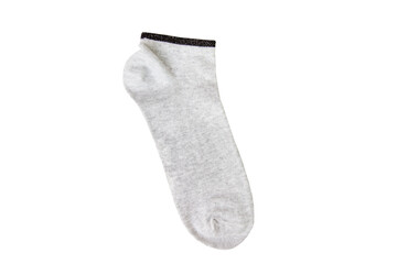 Gray sock isolated on white background