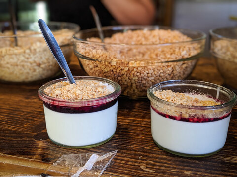 Close-up Of Muhallebi Dessert On Table