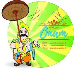VECTOR ILLUSTRATION OFFER BANNER, GREETING FOR INDIAN FESTIVAL ONAM. FESTIVE BACKGROUND CONCEPT