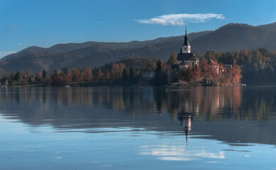 Church in the middle of a Lake, Lake Bled, Slovenia