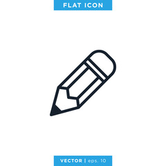 Pencil Icon Vector Logo Design Template