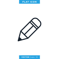 Pencil Icon Vector Logo Design Template