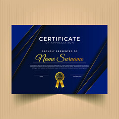 Modern certificate of achievement with geometric shapes 