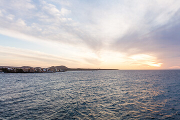 A body of water next to the ocean