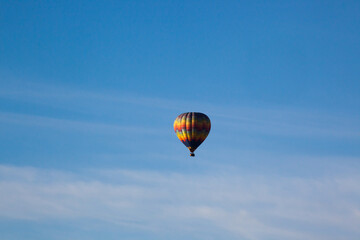 Hot air balloon floating in the sky