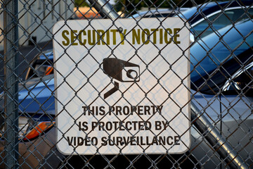 Security Notice - This Property Is Protected By Video Surveillance Signage Outdoors
