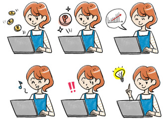 主婦とパソコン
